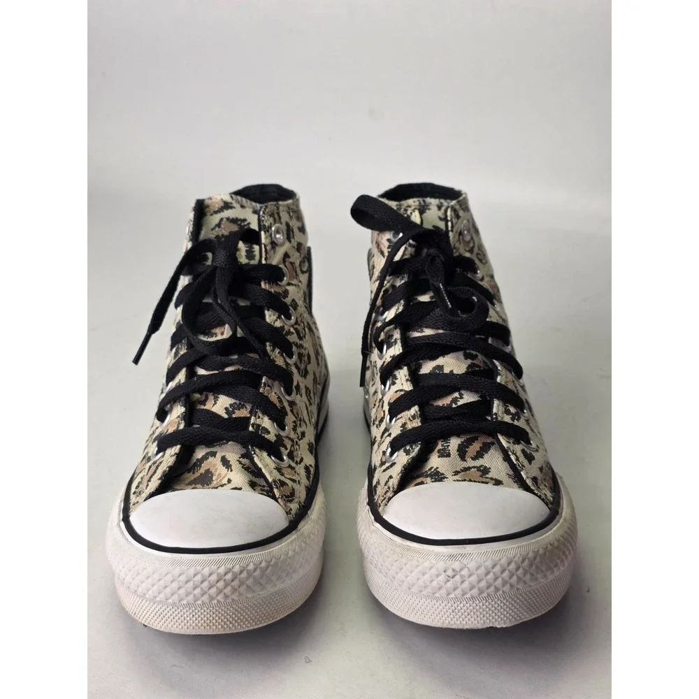 Converse Chuck Taylor Junior Sneakers Size 2 Leopard Print Canvas High Top Shoes